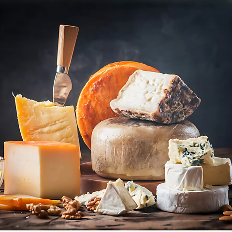 are and unusual artisan cheese gift box with 5 exclusive cheeses and crackers