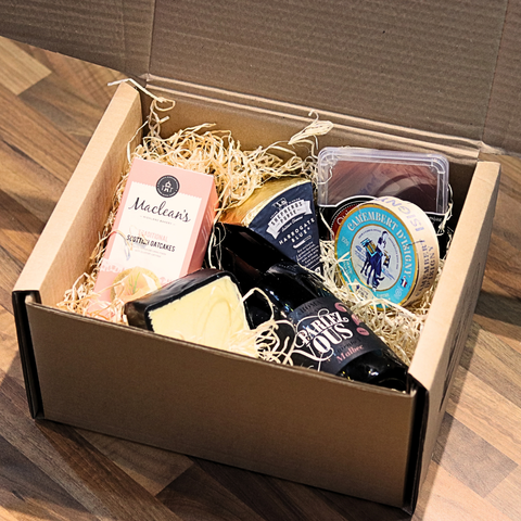 Cheese & Wine Gift Box - Red Wine, Artisan Cheeses & Accompaniments