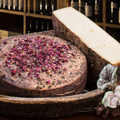 Ubriaco Rosé cheese with rose petals on the rind (view 2)